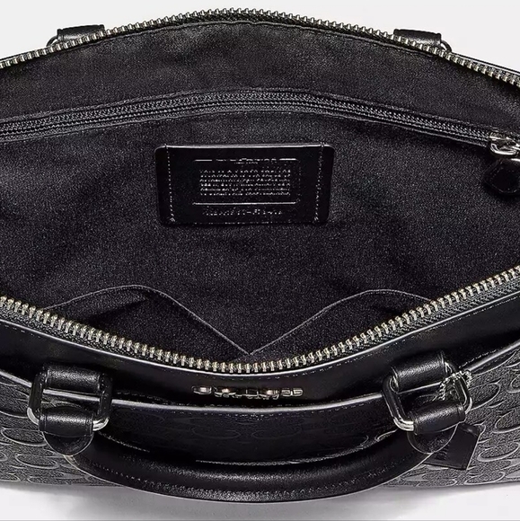 1 left COACH Embossed Signature Leather Atache Bag Briefcase Laptop Computer Bag - Picture 2 of 12